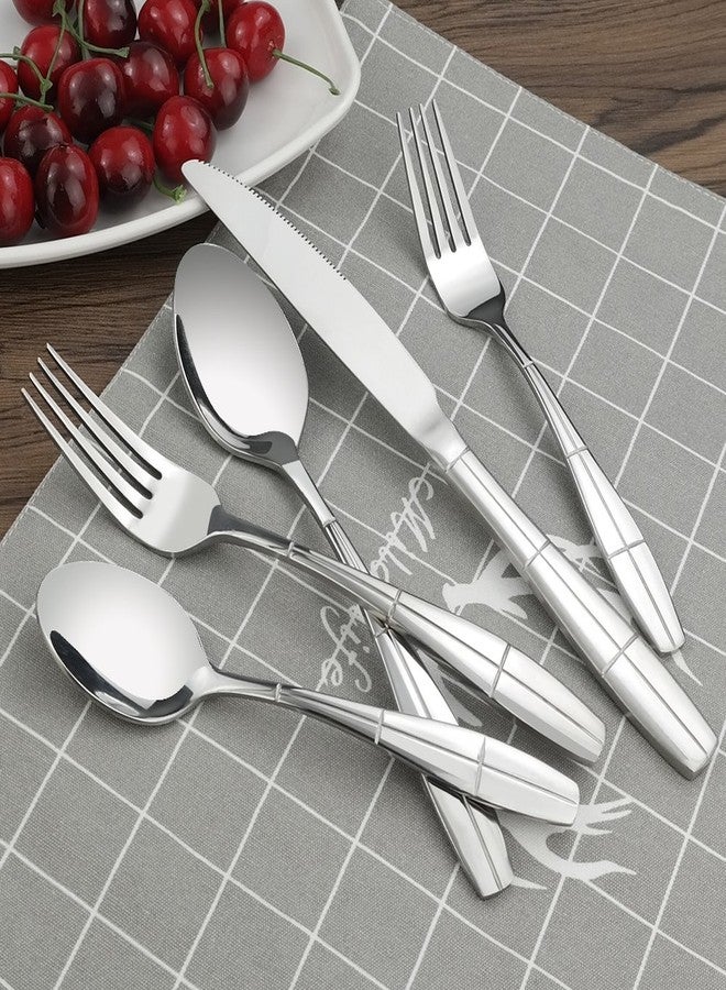 Eagrye 60-Piece Flatware Set, Stainless Steel Silverware Cutlery, Service for 12 - Image 5